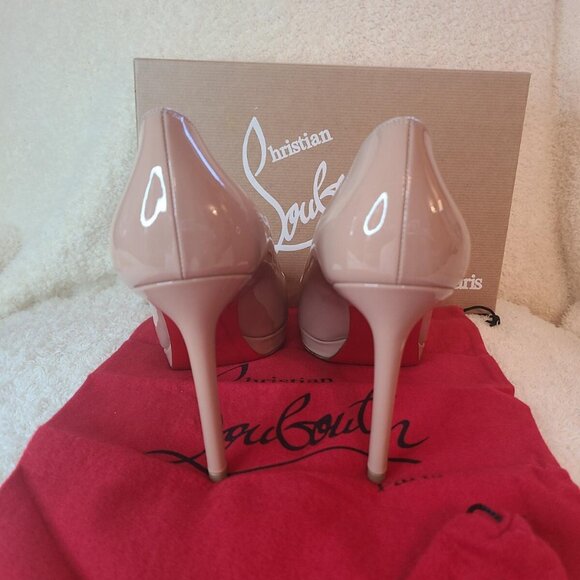 Christian Louboutin Pigalle Plato 100 Nude Patent Pump - Picture 5 of 9